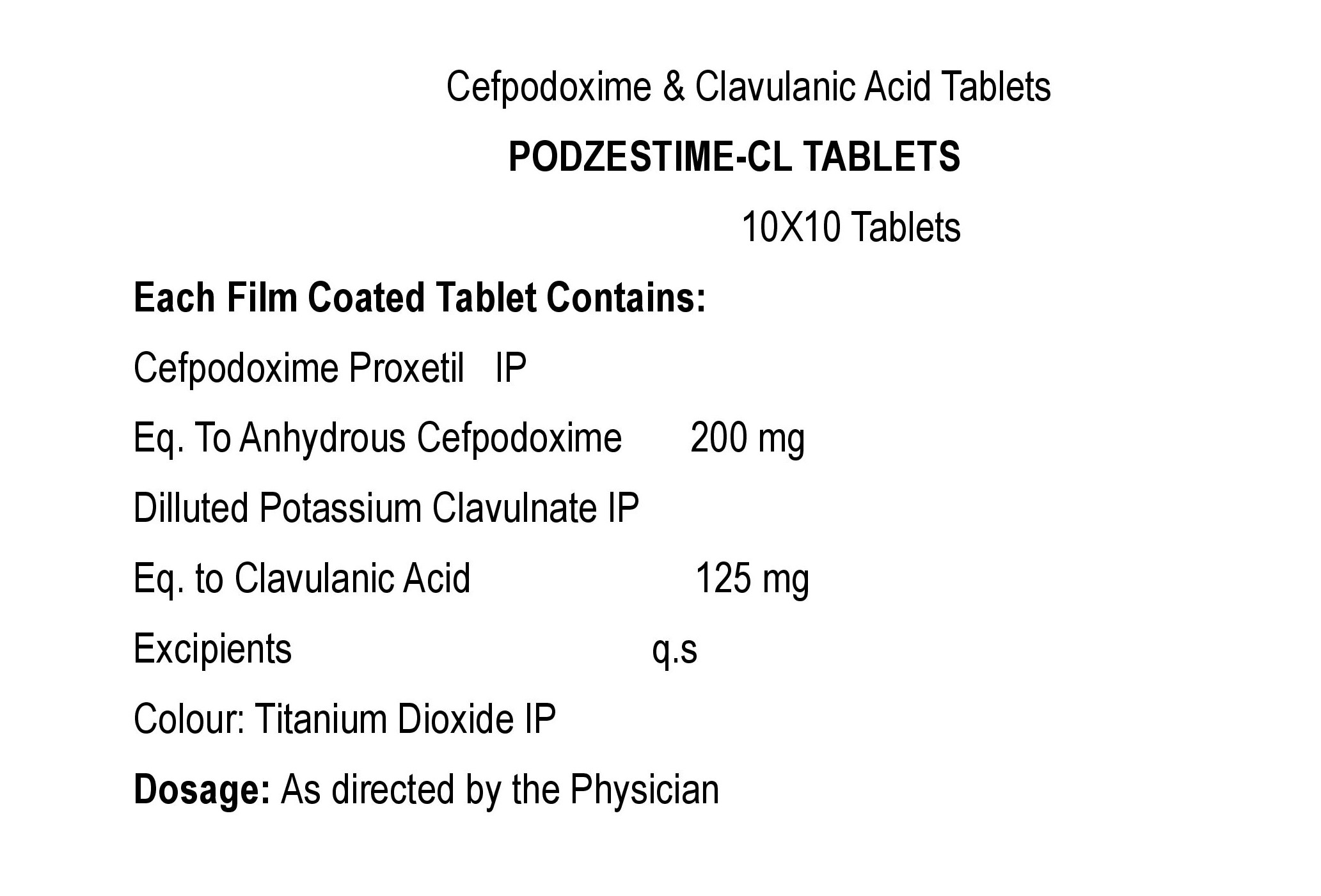 PODZESTIME - CL TABLET